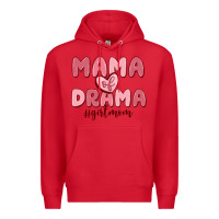 Red mama of drama girl mom Premium Hoodie - MaliasSmallBusiness