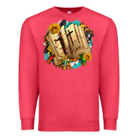 Cardinal cross with bible and sunflowers Premium Sweatshirt - AdoDesignShop