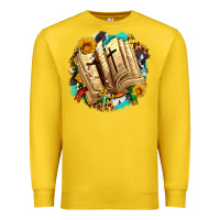 Lemon cross with bible and sunflowers Premium Sweatshirt - AdoDesignShop