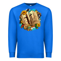True Royal cross with bible and sunflowers Premium Sweatshirt - AdoDesignShop