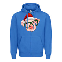 True Royal christmas pig with santa claus hat Zipper Hoodie - RanaPortraitStore