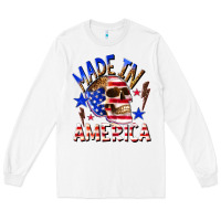 White made in america Long Sleeve Tee - texasbilliewilder