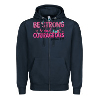 Navy be strong and courageous Zipper Hoodie - texasbilliewilder