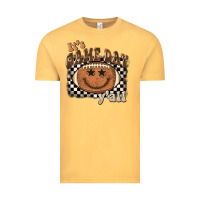 Vintage Mustard it's game day y'all football smiley face Vintage Tee - BarkalooDesign
