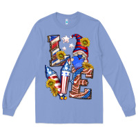 Colony Blue love 4th of july with gnome Long Sleeve Tee - texasbilliewilder
