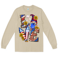 Mushroom love 4th of july with gnome Long Sleeve Tee - texasbilliewilder