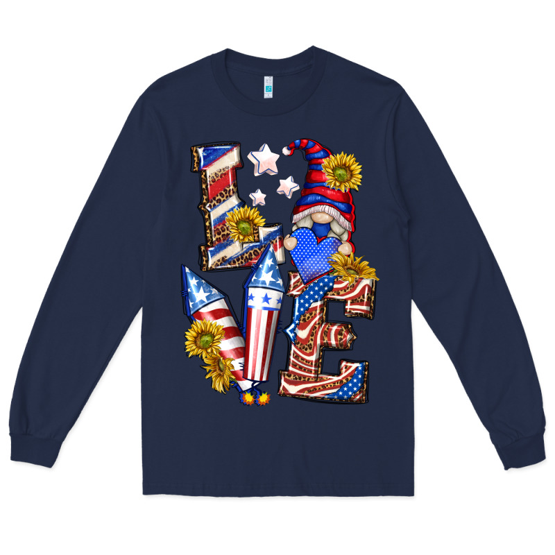 Love 4th Of July With Gnome Long Sleeve Tee by texasbilliewilder | Teevron