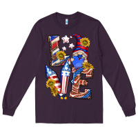 Plum love 4th of july with gnome Long Sleeve Tee - texasbilliewilder