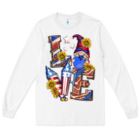 White love 4th of july with gnome Long Sleeve Tee - texasbilliewilder