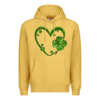 Antique Gold st patricks day shamrock heart Premium Hoodie - MaliasSmallBusiness
