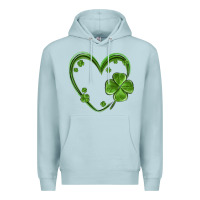Blue Mist st patricks day shamrock heart Premium Hoodie - MaliasSmallBusiness