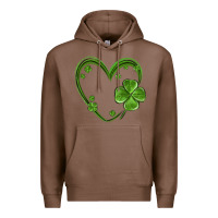 Chestnut st patricks day shamrock heart Premium Hoodie - MaliasSmallBusiness