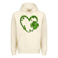 Sandshell st patricks day shamrock heart Premium Hoodie - MaliasSmallBusiness