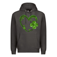 Smoke st patricks day shamrock heart Premium Hoodie - MaliasSmallBusiness