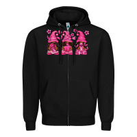 Black breast cancer afro gnomies Zipper Hoodie - texasbilliewilder