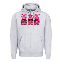 Heather Grey breast cancer afro gnomies Zipper Hoodie - texasbilliewilder