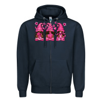 Navy breast cancer afro gnomies Zipper Hoodie - texasbilliewilder