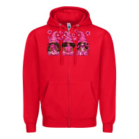Red breast cancer afro gnomies Zipper Hoodie - texasbilliewilder