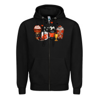 Black soccer coffee cups Zipper Hoodie - Zillion Design Studio
