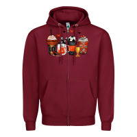 Burgundy soccer coffee cups Zipper Hoodie - Zillion Design Studio