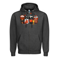 Charcoal Heather soccer coffee cups Zipper Hoodie - Zillion Design Studio