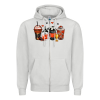 Dove Grey soccer coffee cups Zipper Hoodie - Zillion Design Studio