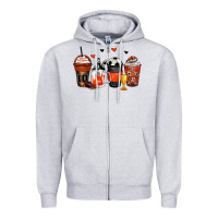Heather Grey soccer coffee cups Zipper Hoodie - Zillion Design Studio