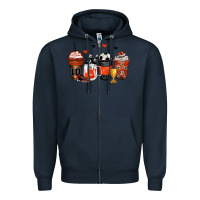 Navy soccer coffee cups Zipper Hoodie - Zillion Design Studio