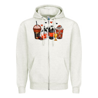 Oatmeal Heather soccer coffee cups Zipper Hoodie - Zillion Design Studio