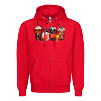 Red soccer coffee cups Zipper Hoodie - Zillion Design Studio