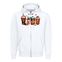 White soccer coffee cups Zipper Hoodie - Zillion Design Studio