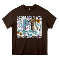 Chocolate Brown pt physical therapist Heavy Core Tee - CowhideDigitalArt