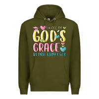 Army Green all of god's grace in one tiny face Premium Hoodie - MaliasSmallBusiness