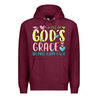Burgundy all of god's grace in one tiny face Premium Hoodie - MaliasSmallBusiness