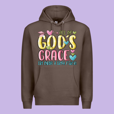 All Of God's Grace In One Tiny Face Premium Hoodie Designed By Maliassmallbusiness