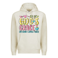 Oatmeal Heather all of god's grace in one tiny face Premium Hoodie - MaliasSmallBusiness