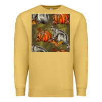 Antique Gold squirrel pumpkin seamless Premium Sweatshirt - BundleAndBundleShop