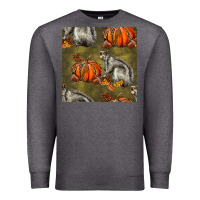 Charcoal Heather squirrel pumpkin seamless Premium Sweatshirt - BundleAndBundleShop