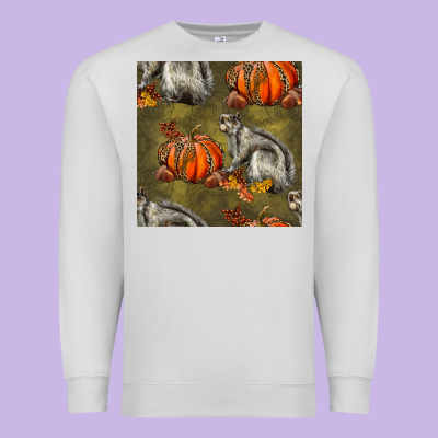 Squirrel Pumpkin Seamless Premium Sweatshirt Designed By Bundleandbundleshop