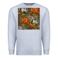 Heather Grey squirrel pumpkin seamless Premium Sweatshirt - BundleAndBundleShop