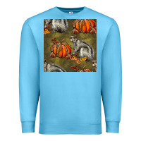 Ocean Blue squirrel pumpkin seamless Premium Sweatshirt - BundleAndBundleShop