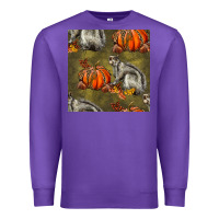 Purple squirrel pumpkin seamless Premium Sweatshirt - BundleAndBundleShop