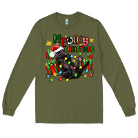 Army Green meowy christmas Long Sleeve Tee - Zillion Design Studio