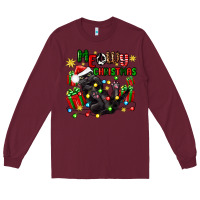 Burgundy meowy christmas Long Sleeve Tee - Zillion Design Studio