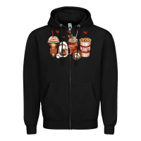 Black baseball coffee cups Zipper Hoodie - Zillion Design Studio