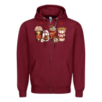 Burgundy baseball coffee cups Zipper Hoodie - Zillion Design Studio