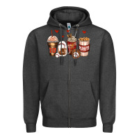 Charcoal Heather baseball coffee cups Zipper Hoodie - Zillion Design Studio