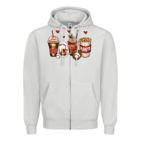 Dove Grey baseball coffee cups Zipper Hoodie - Zillion Design Studio