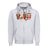 Heather Grey baseball coffee cups Zipper Hoodie - Zillion Design Studio