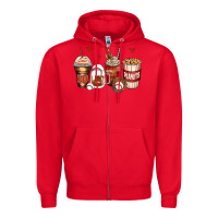 Red baseball coffee cups Zipper Hoodie - Zillion Design Studio